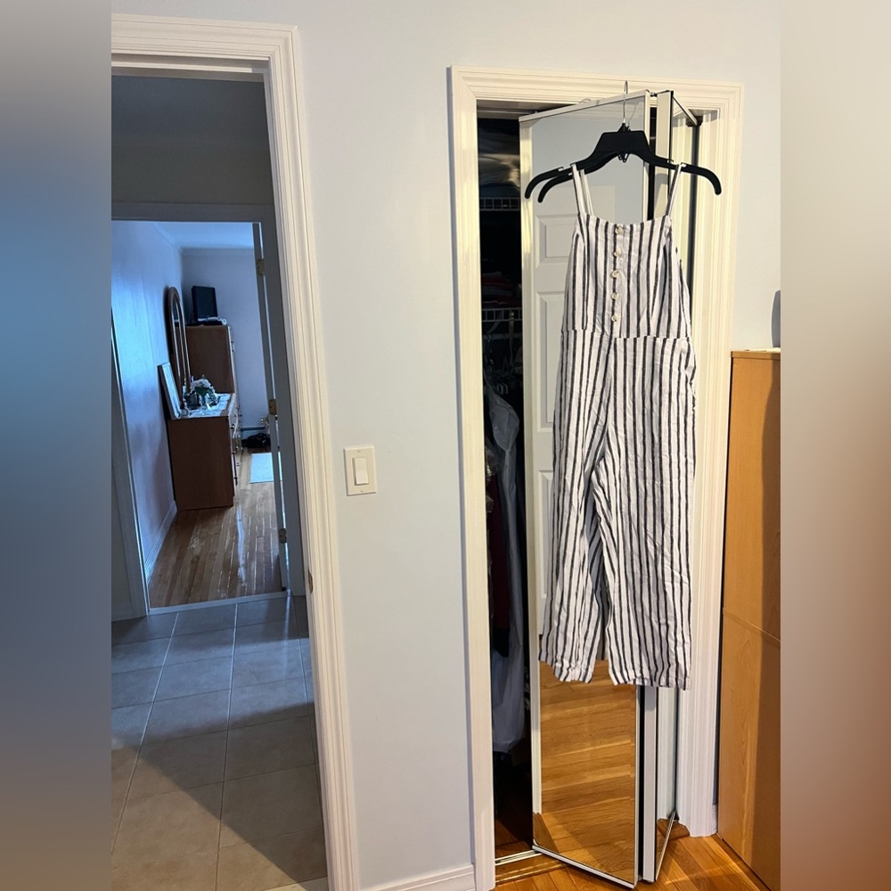 Linen striped jumpsuit